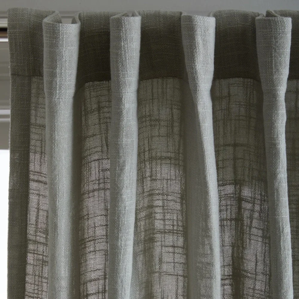 NWOT QUINCE Set Of 2 48x108 Cotton Sheer Curtains Grey 8241